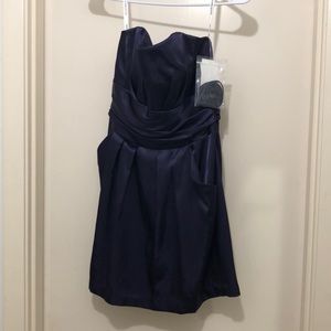 short satin dress in plum from david's bridal